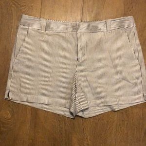 Navy and White striped shorts